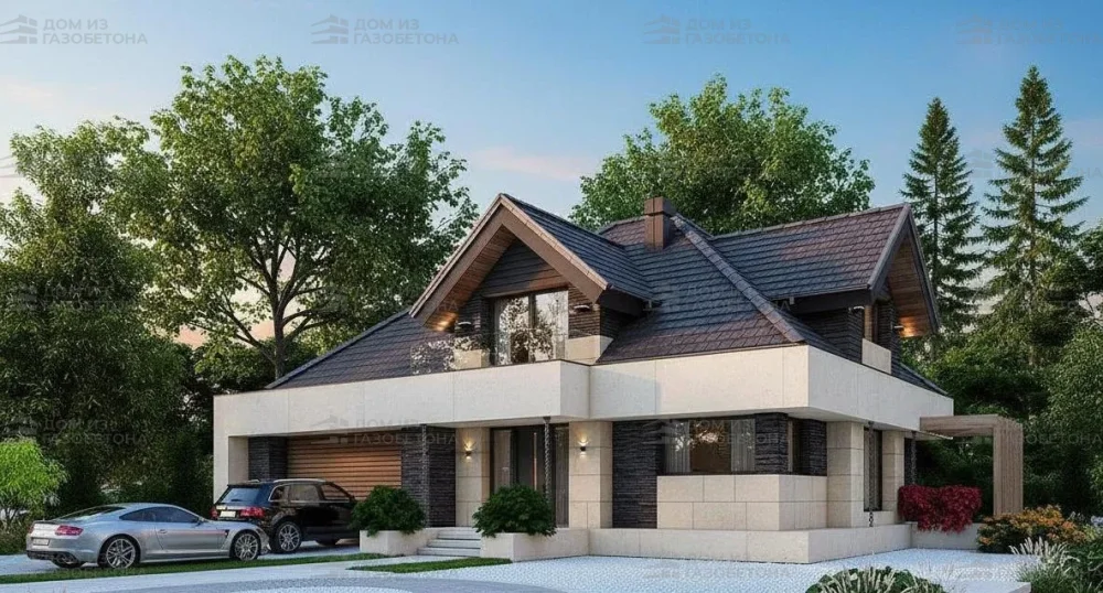 Проект Двухэтажный дом 15 на 12, 185 м2