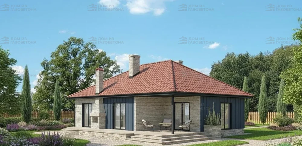 Проект Одноэтажный дом 12 на 9, 79 м2