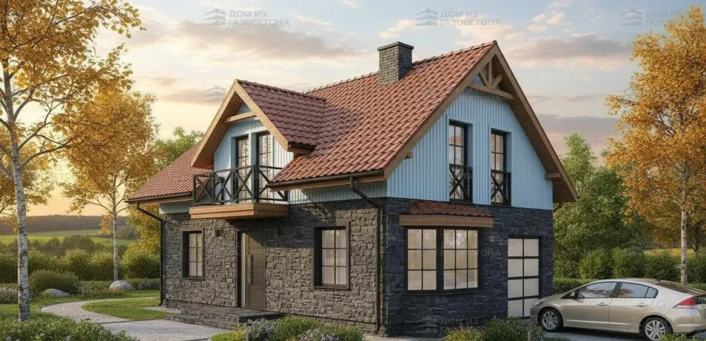 Проект Двухэтажный дом 14 на 9, 148 м2