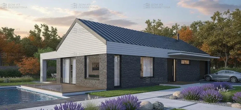 Проект Одноэтажный дом 19 на 11, 109 м2