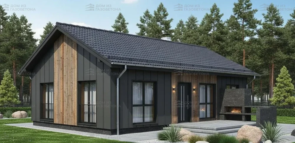 Проект Одноэтажный дом 12 на 9, 94 м2